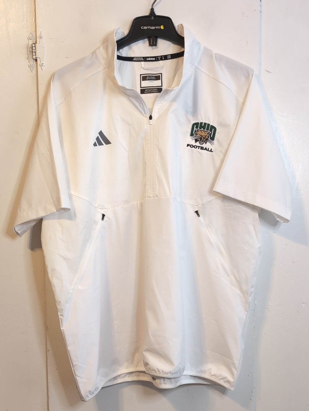 Adidas Sideline Short Sleeve Quarter Zip Ohio University mens XL